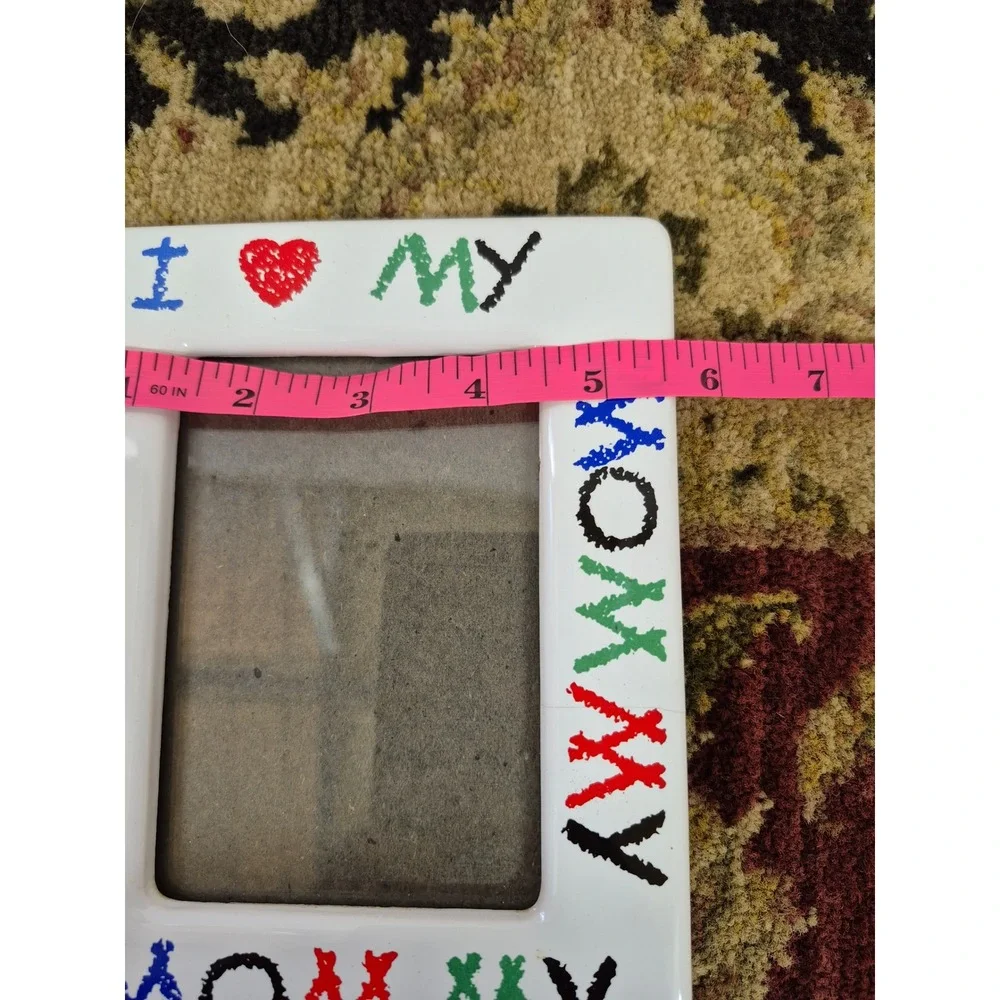 I Love My Mommy Ceramic Picture Frame White Crayon Style 7x5.5